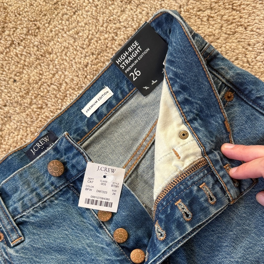 J. Crew High-Rise Straight Jeans - Classic Blue